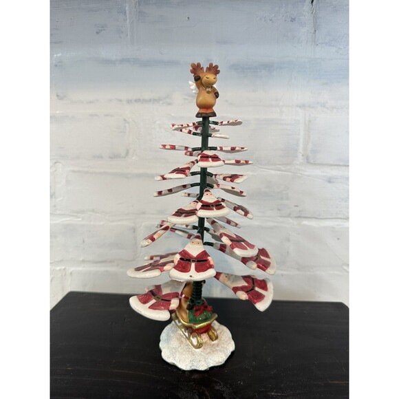Vintage Shimmy Shake Santa Reindeer Sleigh Christmas Tree Wiggle‎ Wobble Springs - Picture 1 of 16